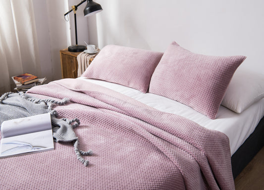 Kasentex Lightweight Velvet Bedspread Set Queen/King - Soft All Season Bedspread Coverlet