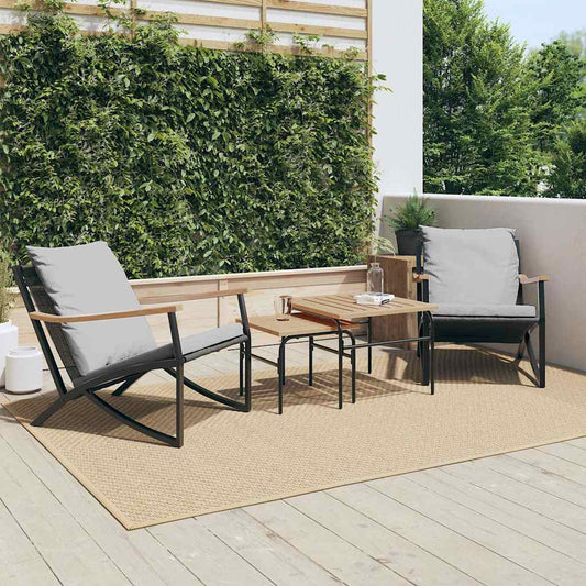 4-piece balcony furniture set with cushions, garden bench
