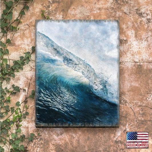 Ocean Wave Art Wooden Wall Art by Nature Wonders - Nature Wildlife Decor - 95396B