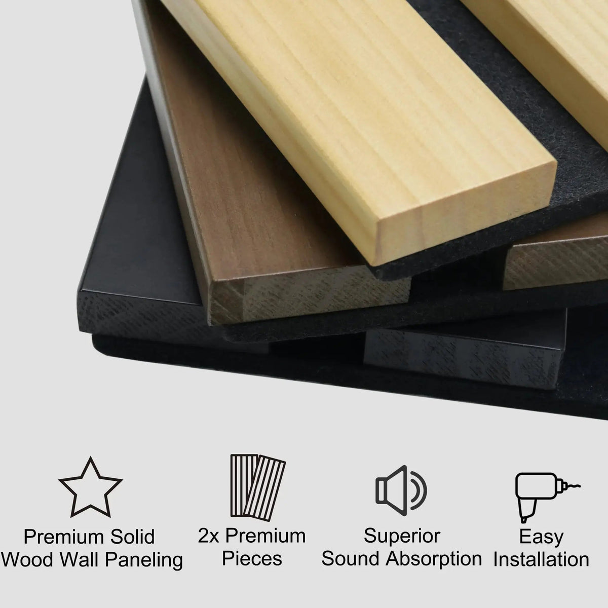 Solid Wood Acoustic Slat Wall Panels (Broad Strip)