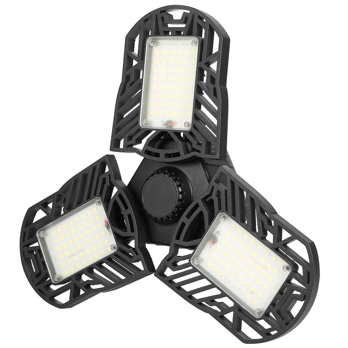 LED Garage Light, E26/E27 80W 7000LM 6500K Garage Ceiling Light Deformable Workshop Lamp Die Cast Aluminum LED Ceiling Light Bulbs with 3 Adj