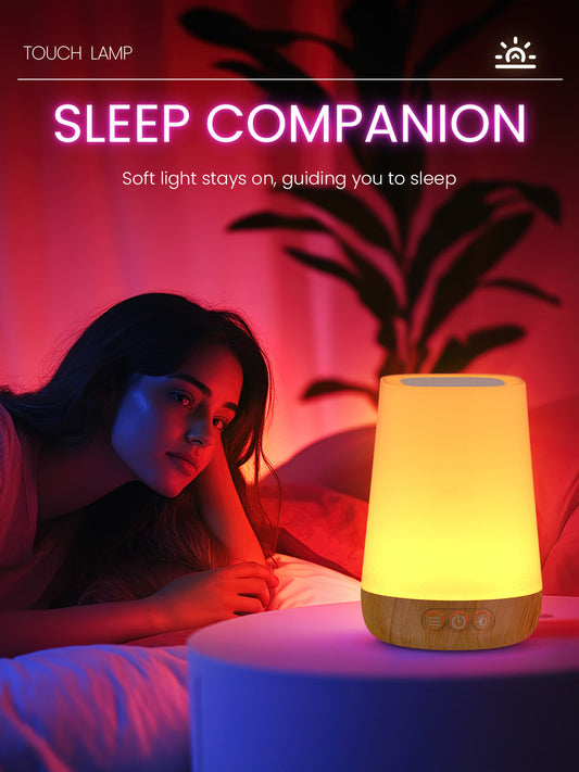 Touch Bedside Table Lamp,4 LIGHTING MODES AVAILABLE, Rechargeable Desk Lamp, Dimmable Night Light with RGB Color Changing,Portable Lamp for Baby, Bedroom, Living Room
