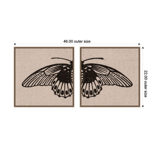 Vlinder 1901 Julie de Graag No. 1 & No. 2 2 Piece Framed Canvas Wall Art Set by Nostalgia Prints