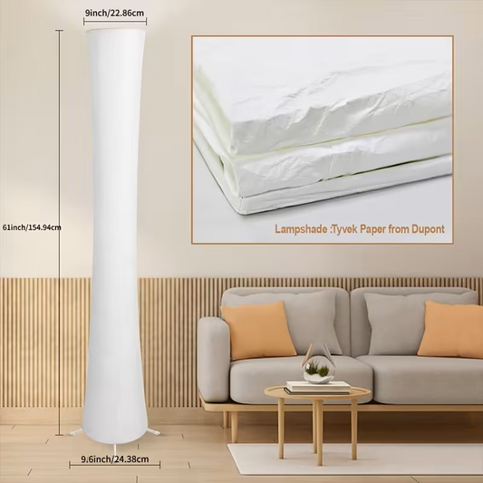 61-Inch Soft Light LED Floor Lamp with White Fabric Shade