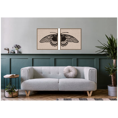 Vlinder 1901 Julie de Graag No. 1 & No. 2 2 Piece Framed Canvas Wall Art Set by Nostalgia Prints