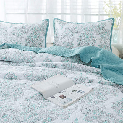 Kasentex Reversible Lightweight Cotton Floral Bedding Set Twin/Queen/King - Comfortable Home Bedding