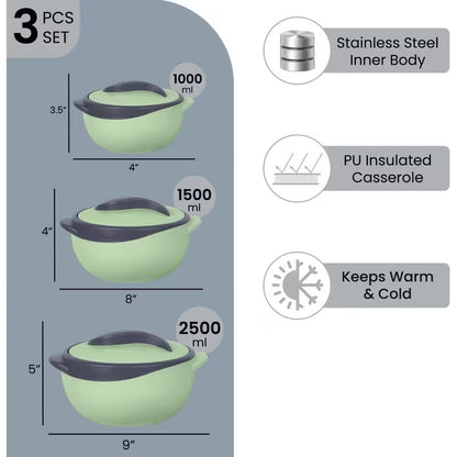 3-Piece Insulated Casserole Dish Set with Lids