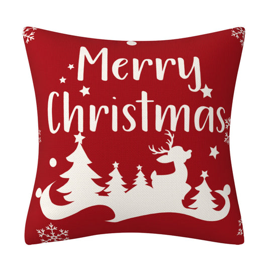Red Christmas Snowflake Pillow Cover Amazon Home Sofa Cushion Cover Holiday Decoration Pillow