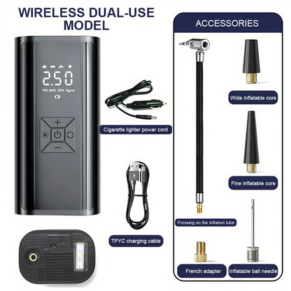 6000mAh Portable Car Air Compressor 12V 150PSI Electric Cordless Tire Inflator Pump for Motorcycle Bicycle Boat AUTO Tyre Balls