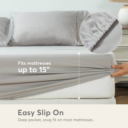 Kasentex Lightweight Sheet Set Twin/Full/Queen/King - Breathable Deep Pocket Bed Sheets with Pillowcases
