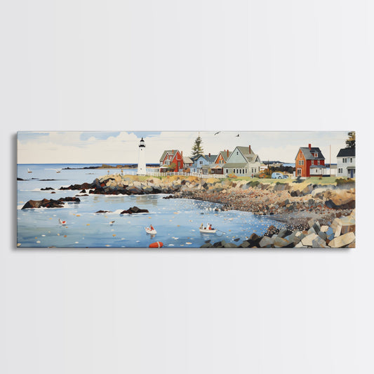 Maine Art Framed Canvas Print - Modern High-Quality Gicle Artwork, Eco Friendly and Durable - Framed Canvas Perfect for Gifts and Home Decor