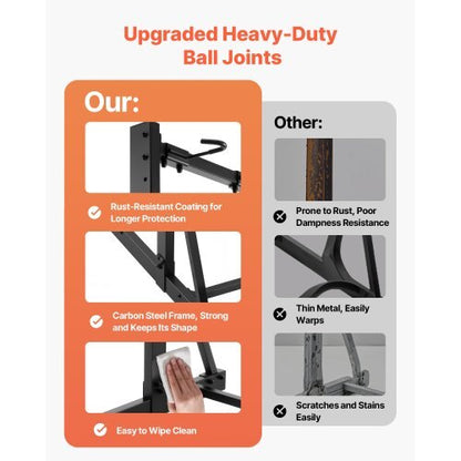Bike Rack, 300LBS/136KG Capacity for up to 5 Bikes, Freestanding Bike Storage Rack, Carbon Steel Vertical Bicycle Stand for Home, Yard, Garage, Living Room, Indoor/Outdoor Bicycle Storage Stand