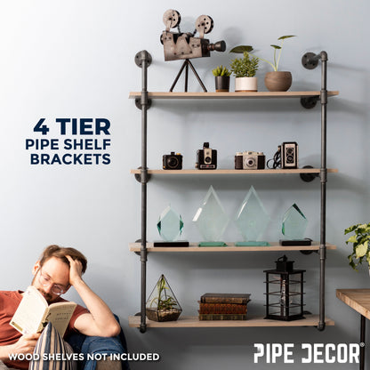 4 -Tier Wall Mounted Shelf By PIPE DECOR