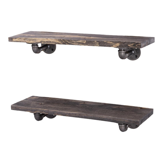 RESTORE Boulder Black 24 in. Shelves with L-Shaped Brackets