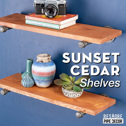 RESTORE Sunset Cedar 24 in. Shelves with Straight Brackets