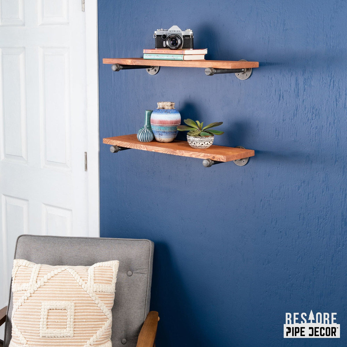RESTORE Sunset Cedar 24 in. Shelves with Straight Brackets