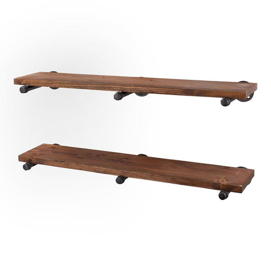 RESTORE Autumn Brown 36 in. Shelves with Straight Brackets