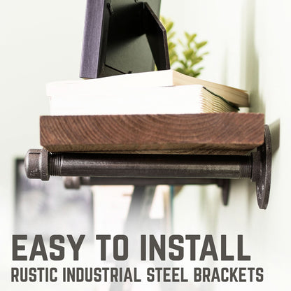 RESTORE Autumn Brown 24 in. Shelves with Straight Brackets