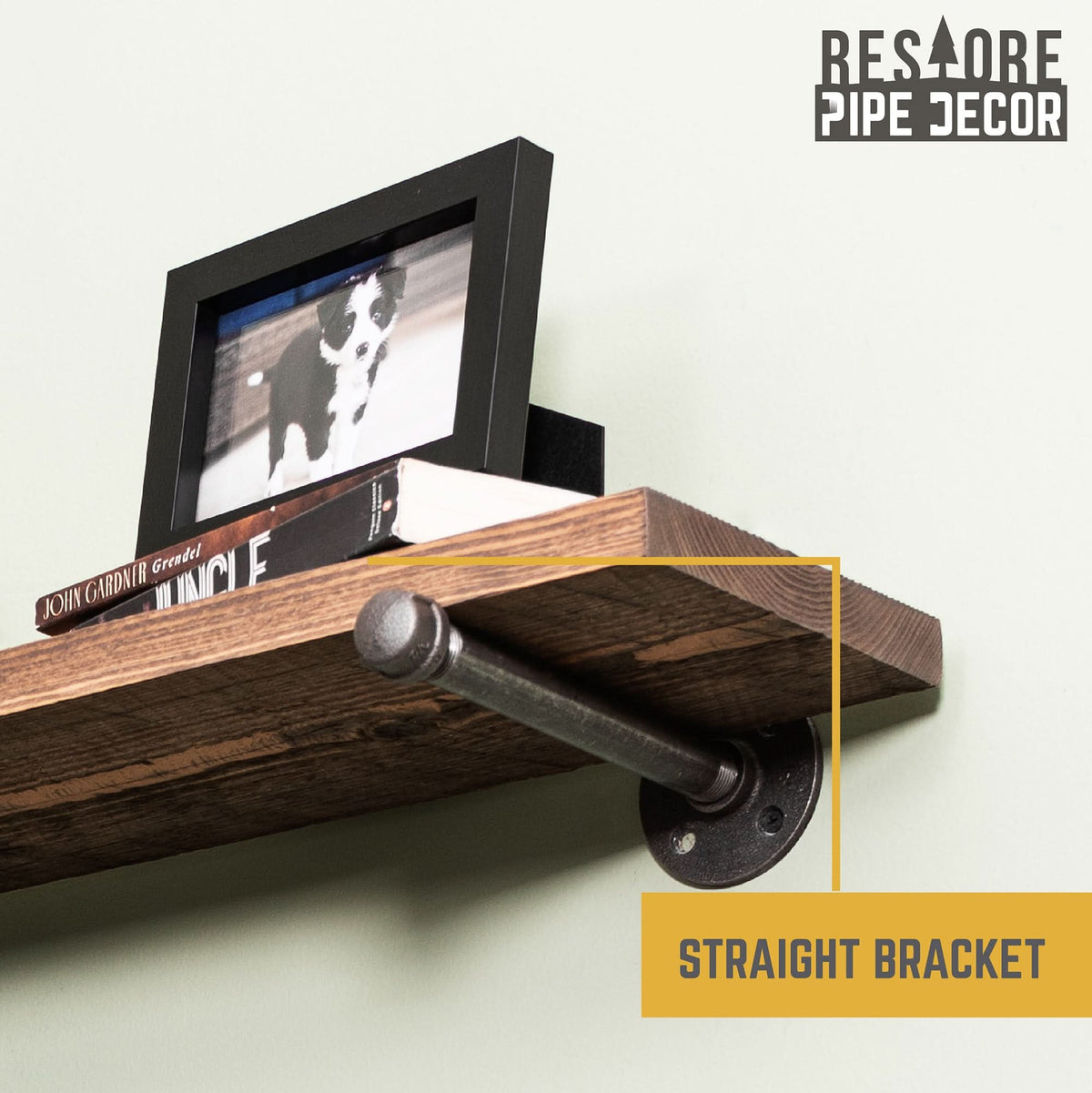 RESTORE Sunset Brown 24 in. Shelves with Straight Brackets