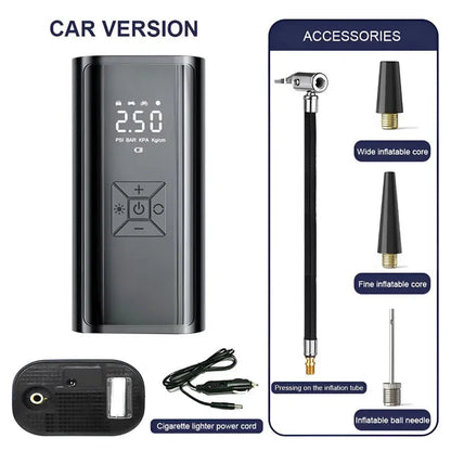 6000mAh Portable Car Air Compressor 12V 150PSI Electric Cordless Tire Inflator Pump for Motorcycle Bicycle Boat AUTO Tyre Balls
