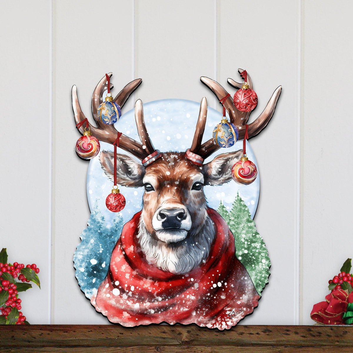 Christmas Mood Holiday Door Decor  by G. Debrekht - Christmas Decor - 8611034H