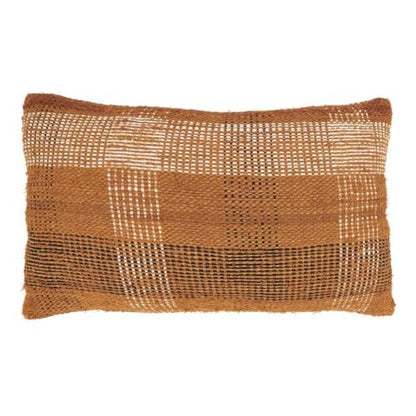Fennco Styles Rust Plaid Throw Pillow Cover 20" W x 20" L - Rustic Charm Cotton Blend Woven Square Cushion Case for Home, Couch, Bedroom, Living Room and Office Décor