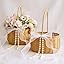 SiliFine 2 Pcs Wicker Rattan Flower Girl Basket with Bows and Pearl 11.8x8.7x5.1 Inches Rustic Wedding Basket for Flower Girl, Hand Woven Willow Storage for Ceremonies Home Decoration (Classic)
