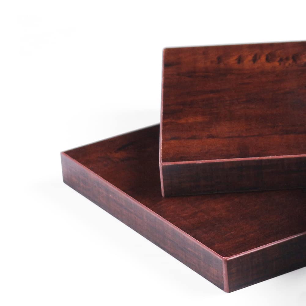 Wall Mounted Floating Shelves, 2 Set Wide Display-Cherry Walnut, 11.8x15.7x6.8in