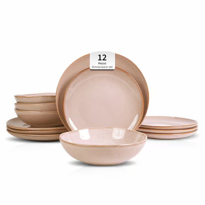 12-Piece Stoneware Dinnerware Set Service for 4