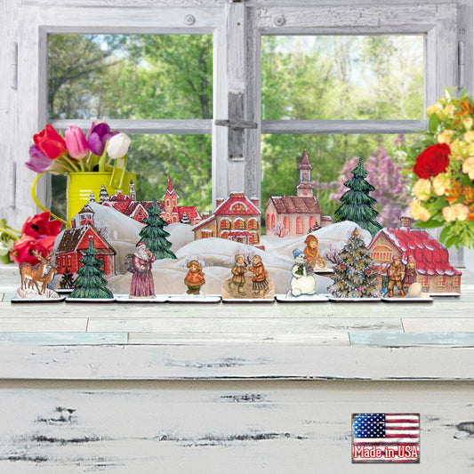 Old World Christmas Village Décorative Set of 19 by G. DeBrekht - Christmas Décor - 852710-S19