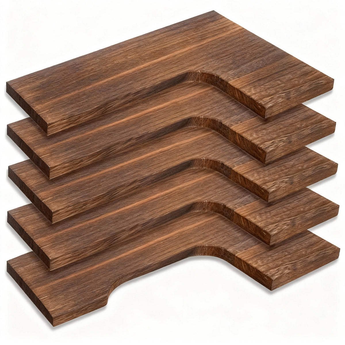 Rustic Corner Floating Shelves Set of 5 – Wall Mounted Wood Shelves