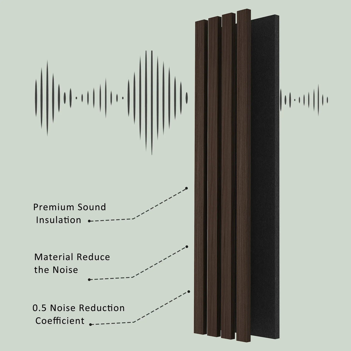 Solid Wood Acoustic Slat Wall Panels (Broad Strip)