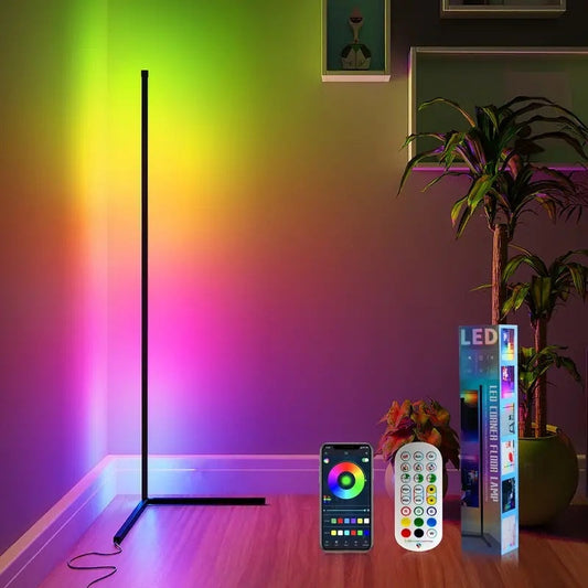 Ambient Floor Lamp RGBIC Corner Light Three-Section Spliced Bluetooth LED Modern Minimalist Table Lamp Voice-Activated Light