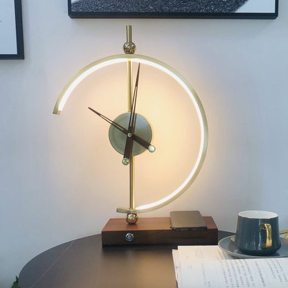 Nagoya LED Table Lamp with Clock Wireless Charging Dimmable Desk Light
