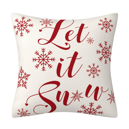 Red Christmas Snowflake Pillow Cover Amazon Home Sofa Cushion Cover Holiday Decoration Pillow