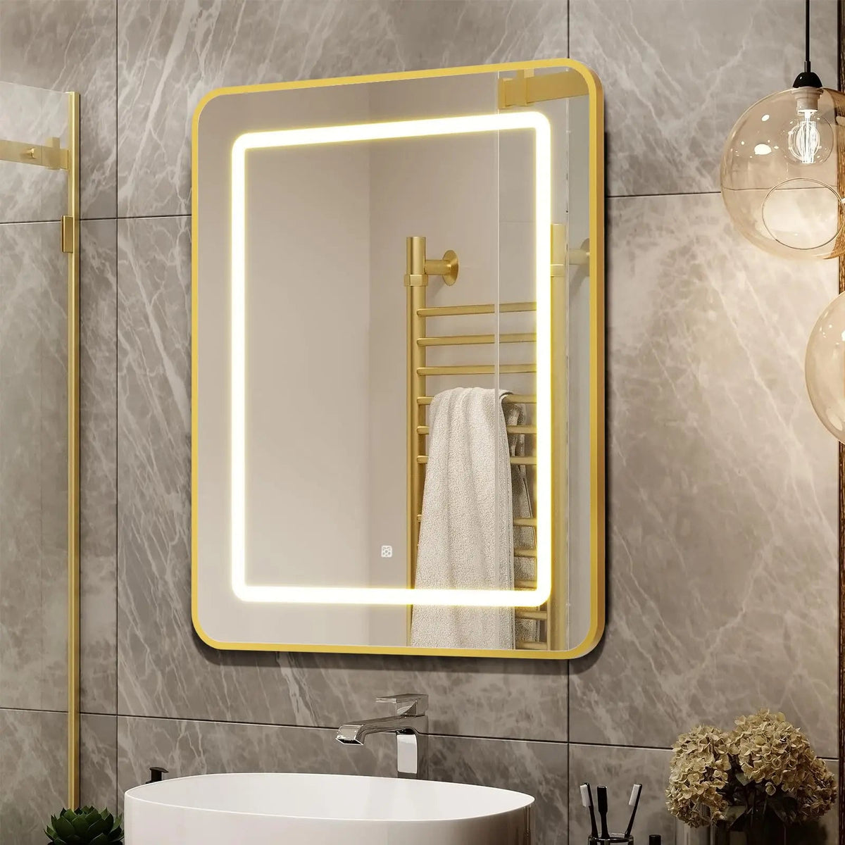 HAUSVITA  Lighted Bathroom Medicine Cabinet with Mirror