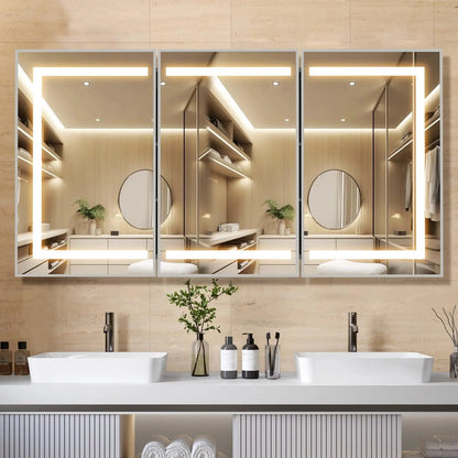 HAUSVITA  Lighted Bathroom Medicine Cabinet with Mirror