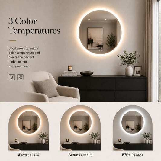 HAUSVITA  Round Edge  Glow LED Bathroom Mirror