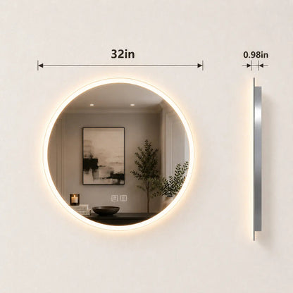 HAUSVITA  Round Edge  Glow LED Bathroom Mirror