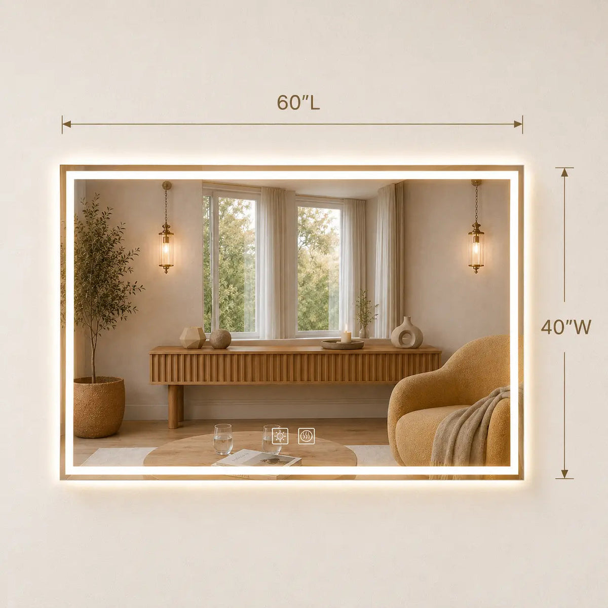 HAUSVITA Standard Center Glow LED Bathroom Mirror