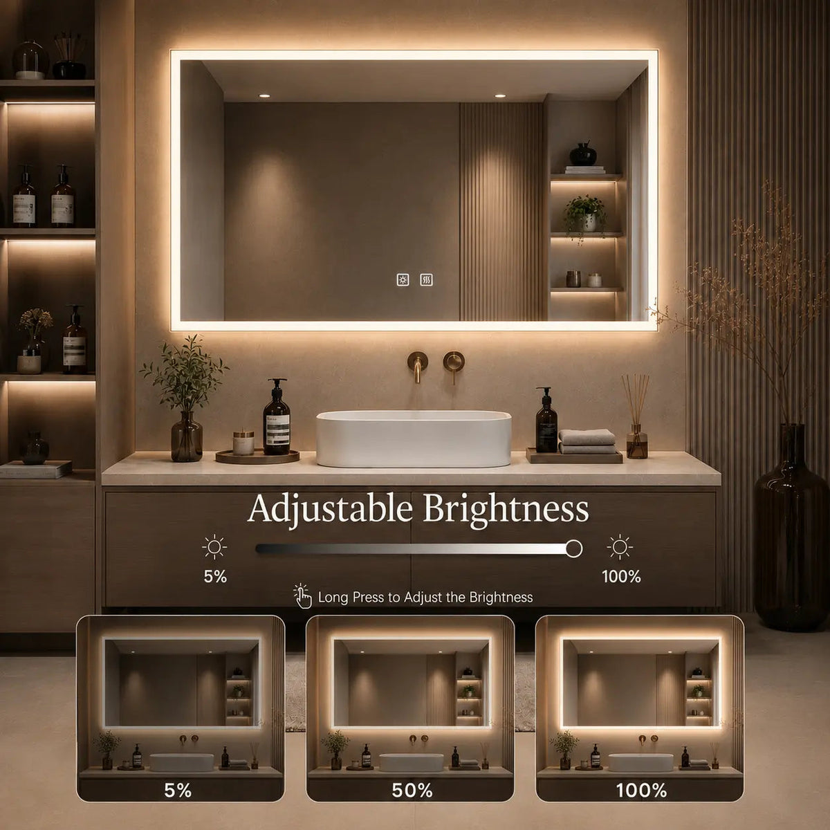 HAUSVITA  Standard Edge  Glow LED Bathroom Mirror