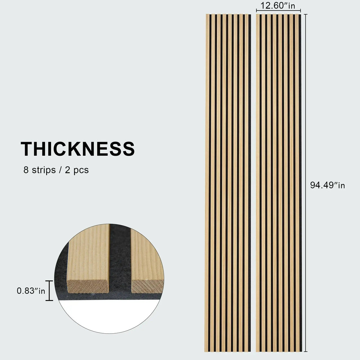 Hausvita Acoustic Solid Wood Slat Wall Panels ( 2 Panels Per Box )