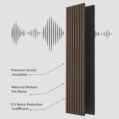 Hausvita Acoustic Solid Wood Slat Wall Panels ( 2 Panels Per Box )