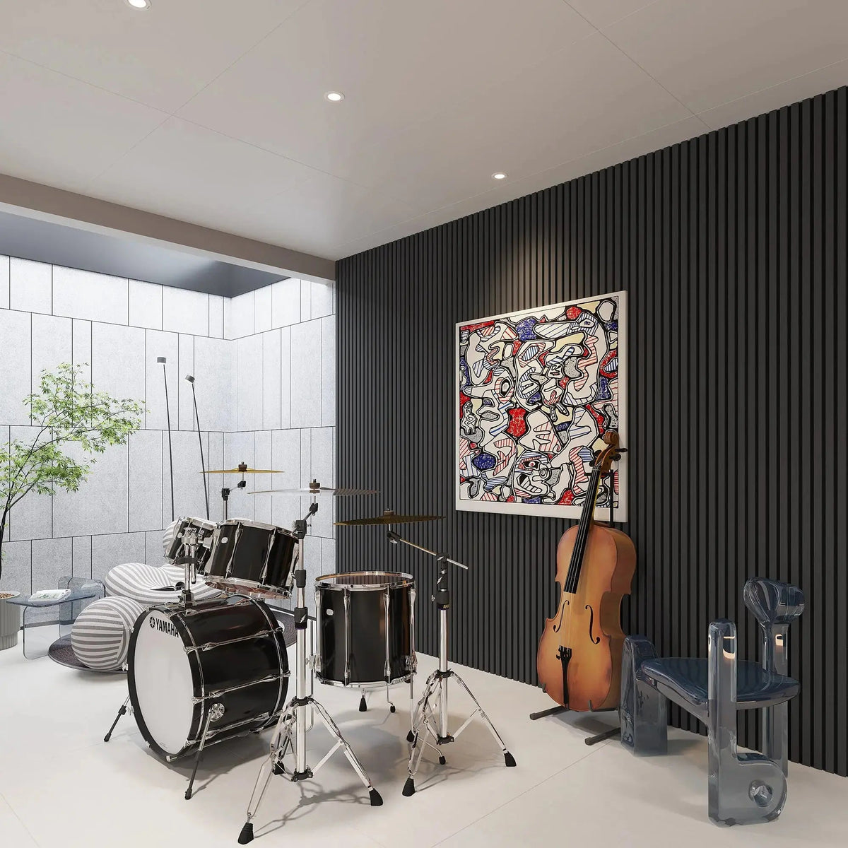 Hausvita Acoustic Solid Wood Slat Wall Panels ( 2 Panels Per Box )
