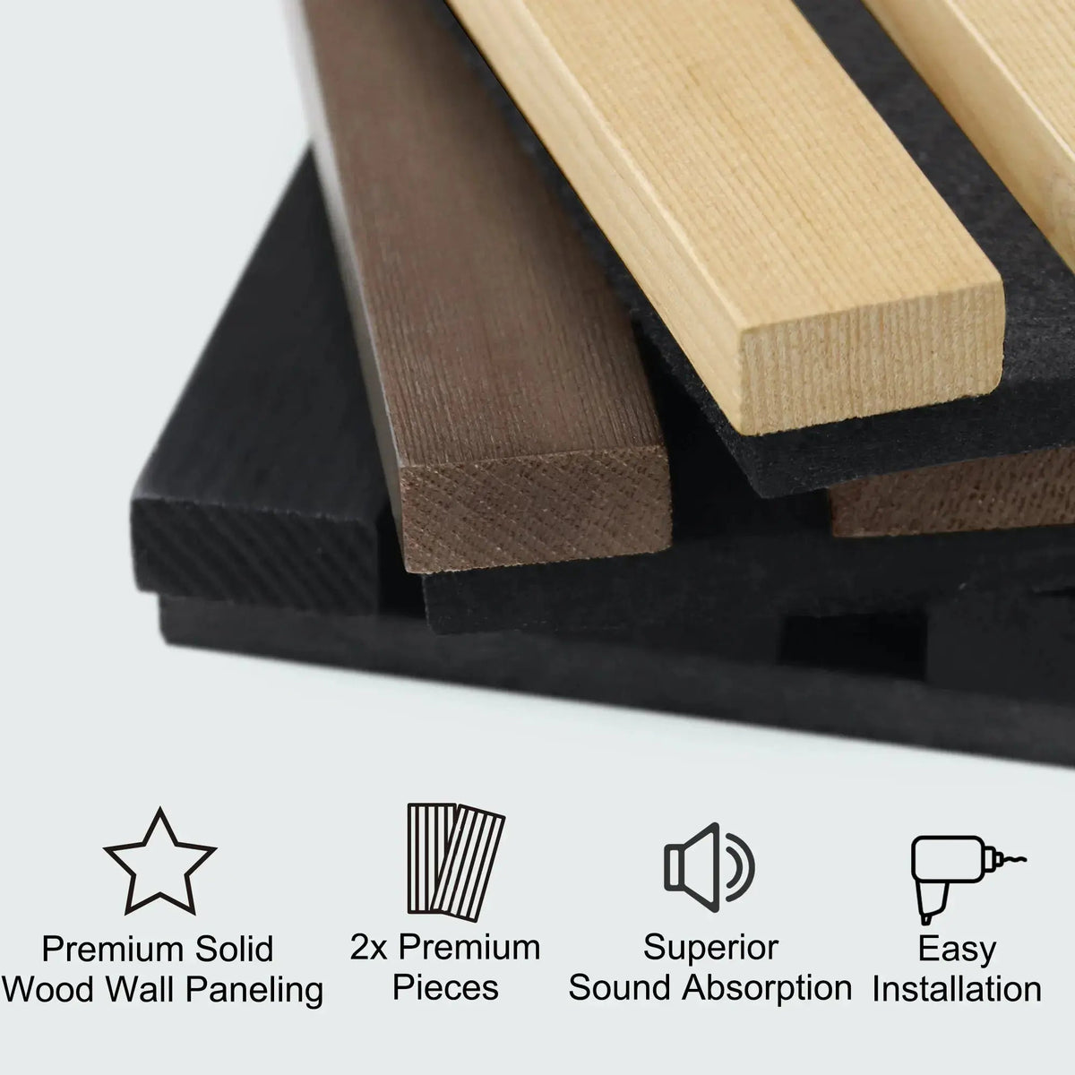 Hausvita Acoustic Solid Wood Slat Wall Panels ( 2 Panels Per Box )