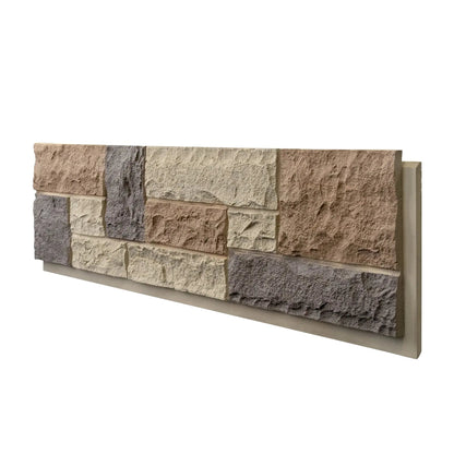 Hausvita Faux Stone Wall Siding Panel, PU Stone Veneer Exterior, 46.46" x 13"