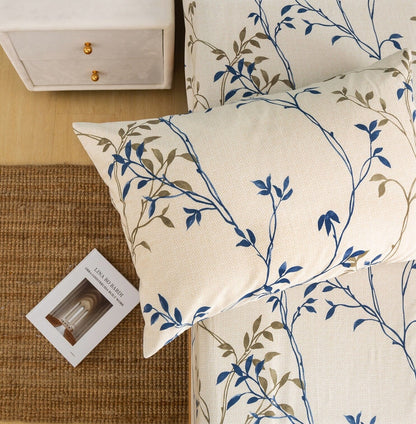 Tache Poplin Cotton Elegant Leaf Vine Cream Beige Pillowcase (JHW-842)