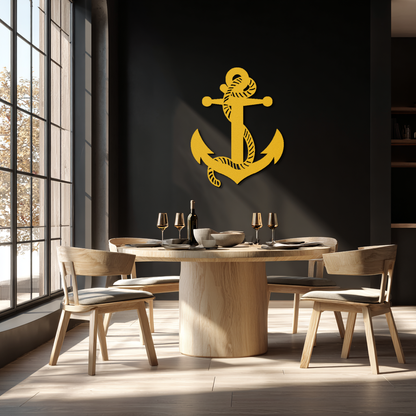 Nautical Anchor Metal Wall Art - Steel Wall Decor for Home and Office - KAF044