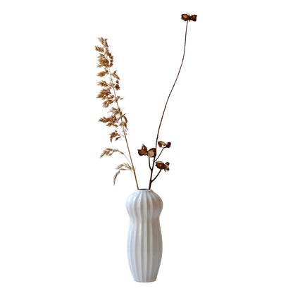 MAJA RIBBED PORCELAIN IKEBANA VASE