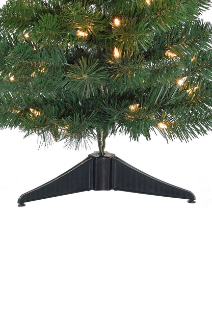 24" Pre-lit Tabletop Ombre Green Christmas Tree with Plastic Stand